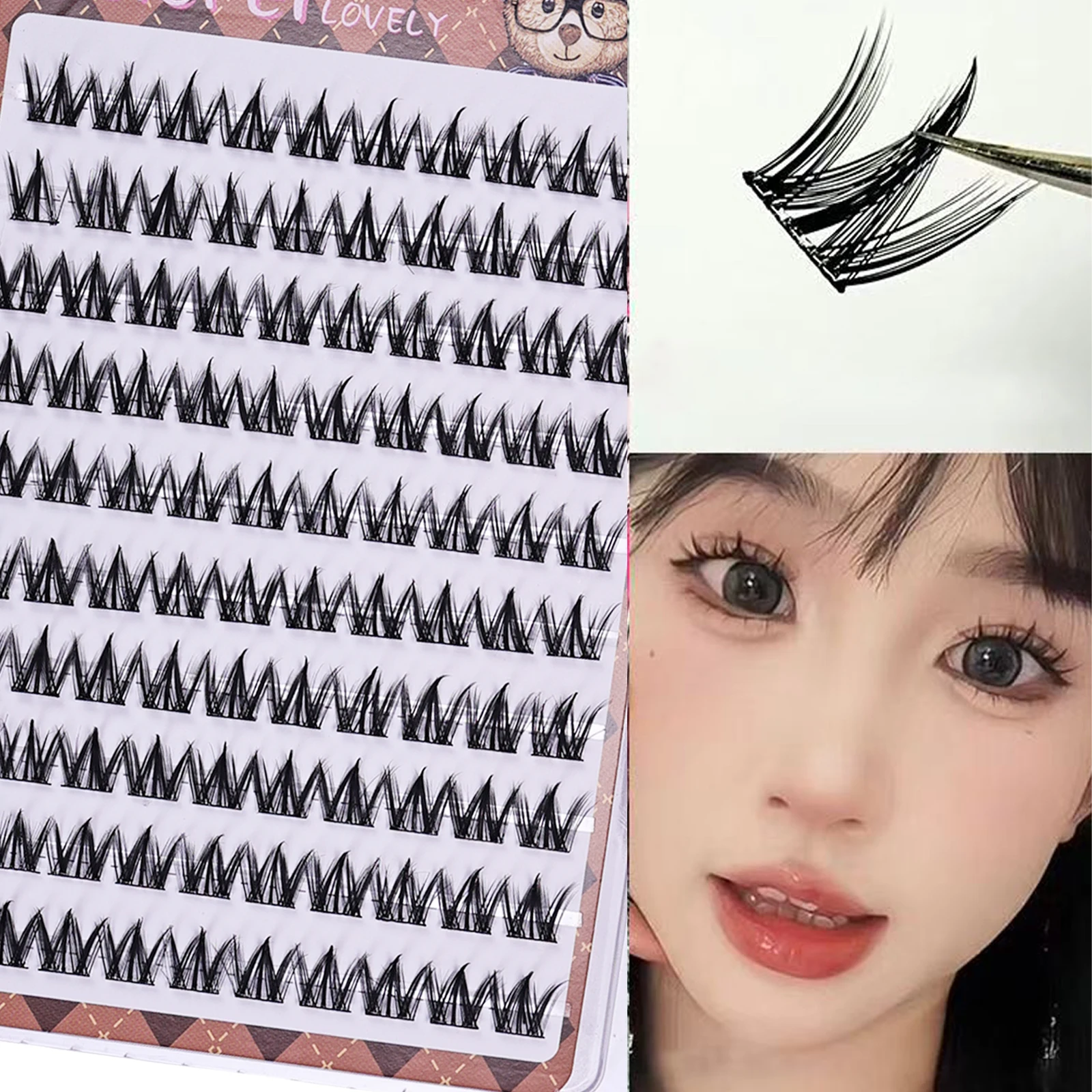 Eyelash Extension Uv Glue - Glue-free Thick Natural Curling Self-adhesive False