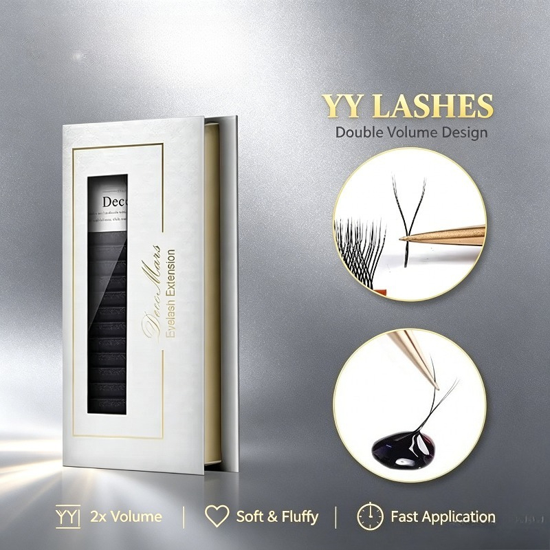 Eyelash Extension C Curl - YY Shape Black Brown Eyelashes Extended