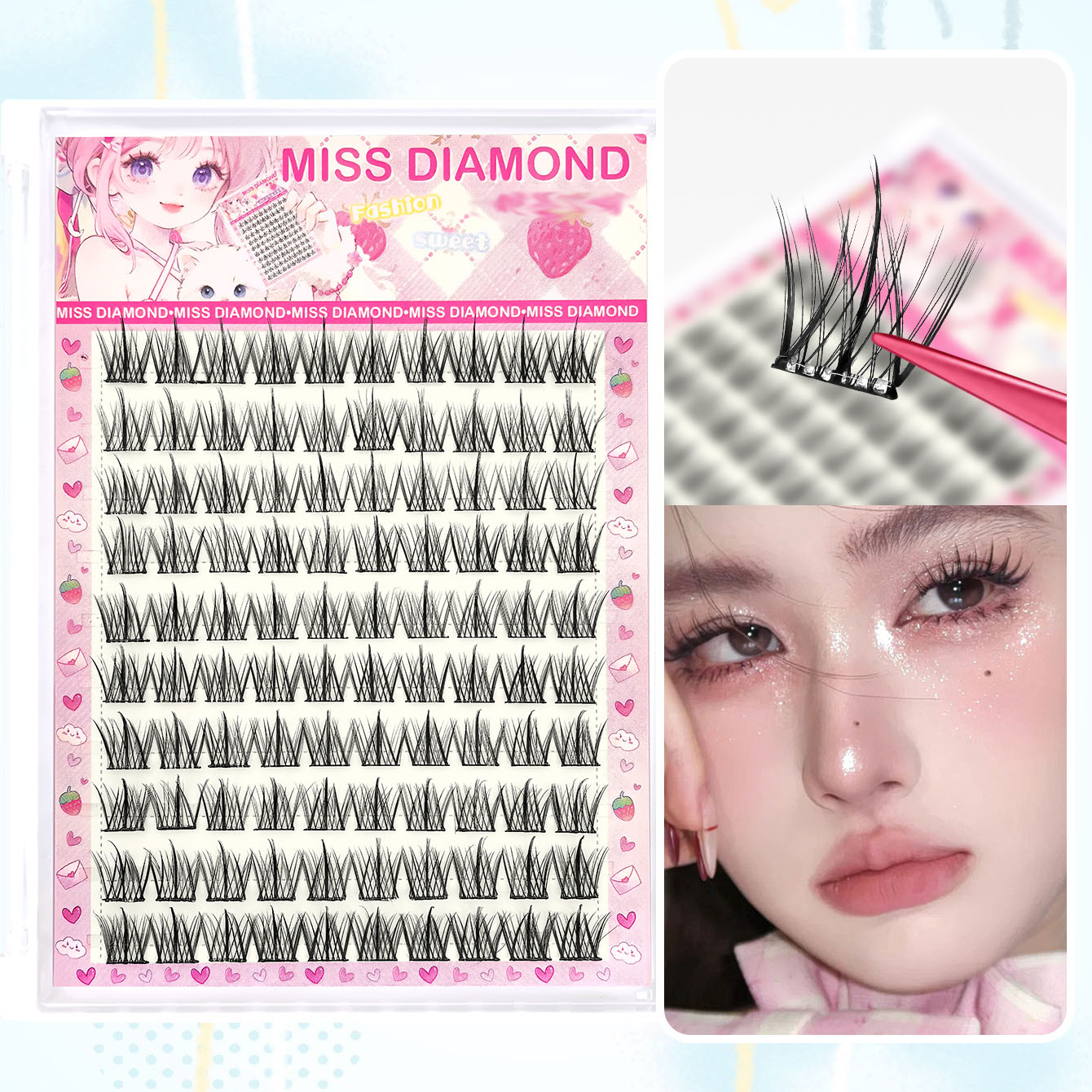 Eyelash Extension C Curl - 10 Rows of Large Capacity Glue-free