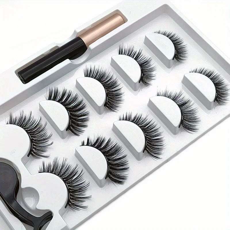 5 Pairs Magnete Eyelashes Set  - đánh giá và giá Eyelash Extension Uv Glue