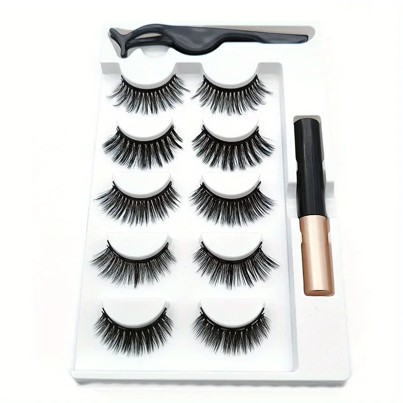 5 Pairs Magnete Eyelashes Set  - đánh giá và giá Eyelash Extension Uv Glue