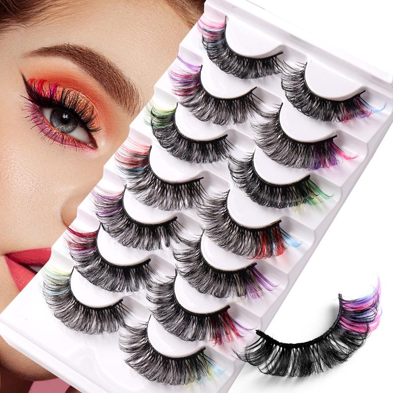 7 Pairs Colorful False Eyelash - đánh giá và giá Eyelash Extension Volume Lashes