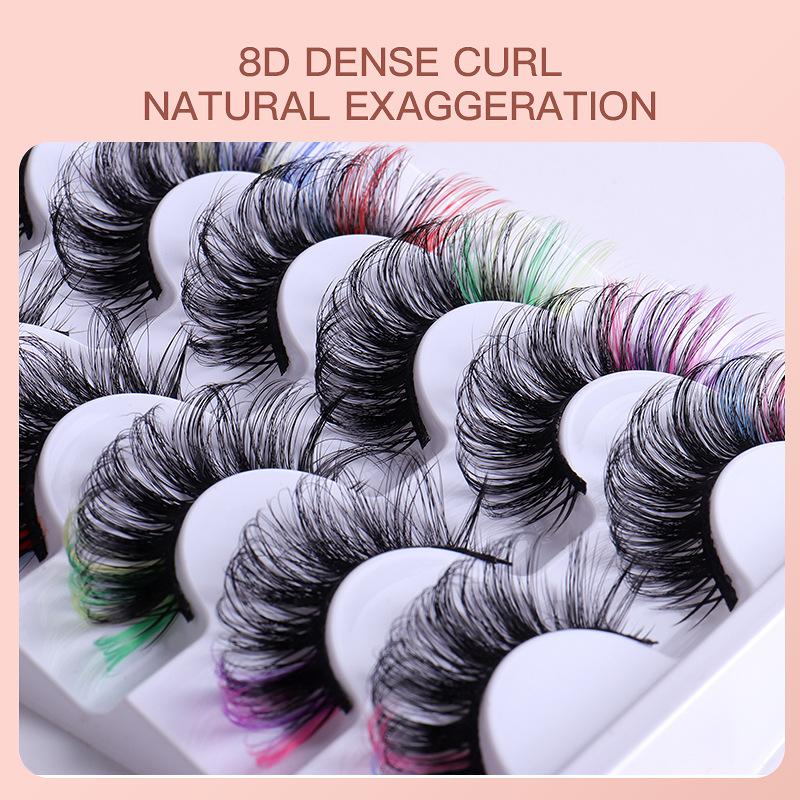 7 Pairs Colorful False Eyelash - đánh giá và giá Eyelash Extension Volume Lashes