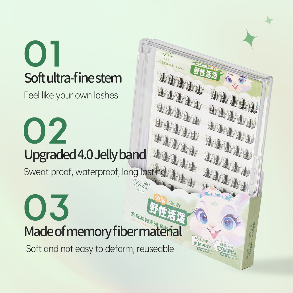 Yelix No Glue Needed False Eye - đánh giá và giá Eyelash Extension No 10