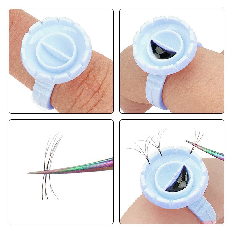 100Pcs Disposable Glue Ring Ho - đánh giá và giá Eyelash Extension Volume Lashes