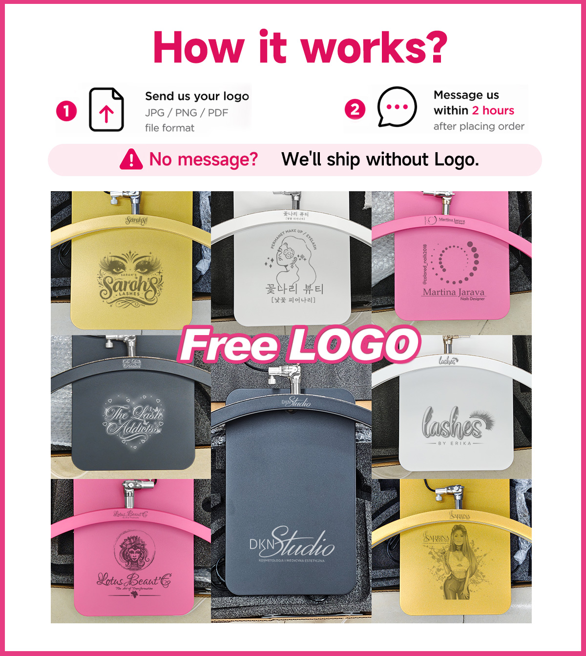 Free LOGO Hidden Cable LED Bea - đánh giá và giá Eyelash Extension No 10