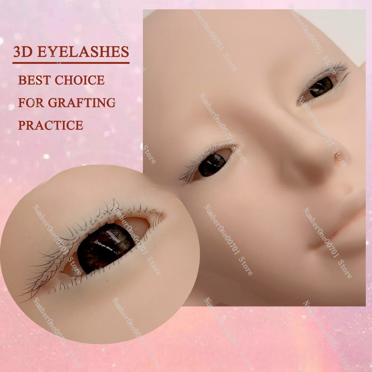 3-Layer Silicone Mannequin Hea - đánh giá và giá Eyelash Extension Open Eye