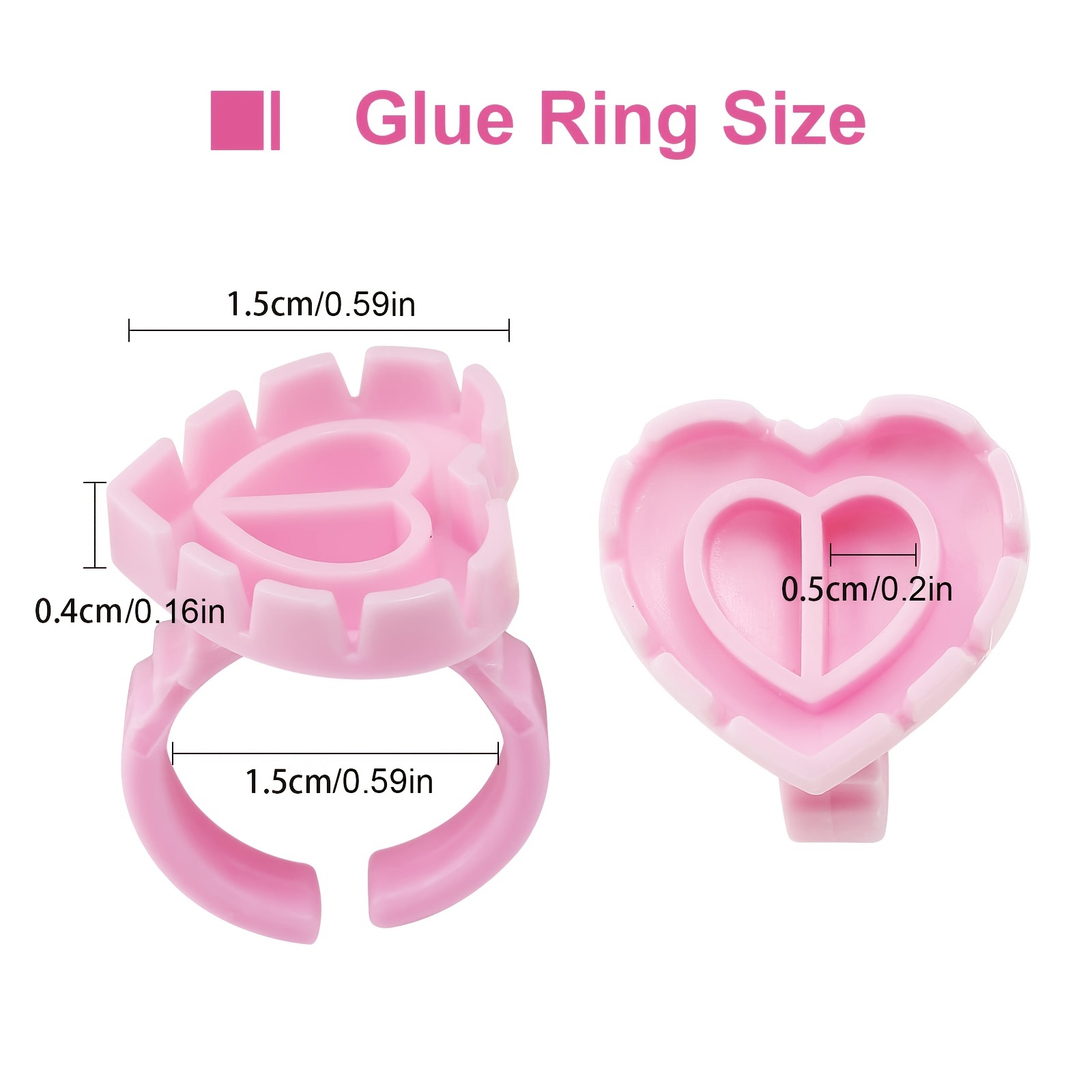 100PCSHeart Eyelash Glue Rings - đánh giá và giá Eyelash Extension Volume Lashes