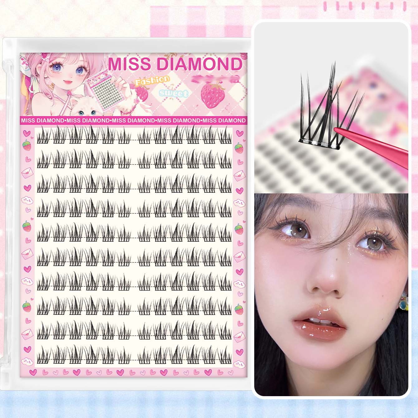 10 Rows of Large Capacity Glue - đánh giá và giá Eyelash Extension C Curl