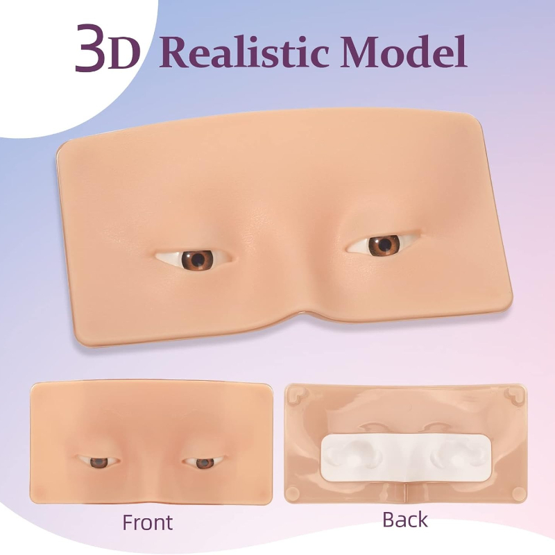 3D Silicone Face Makeup Practi - đánh giá và giá Eyelash Extension Open Eye