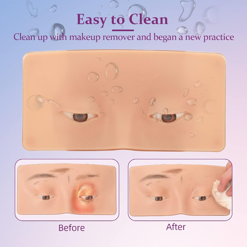 3D Silicone Face Makeup Practi - đánh giá và giá Eyelash Extension Open Eye