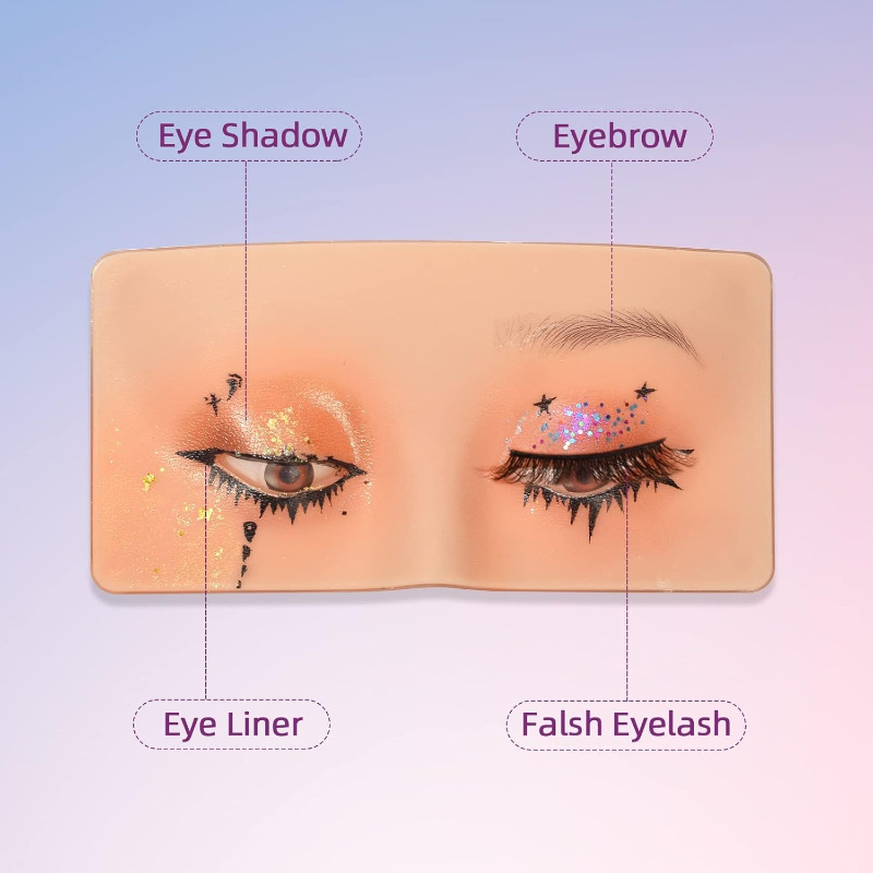 3D Silicone Face Makeup Practi - đánh giá và giá Eyelash Extension Open Eye
