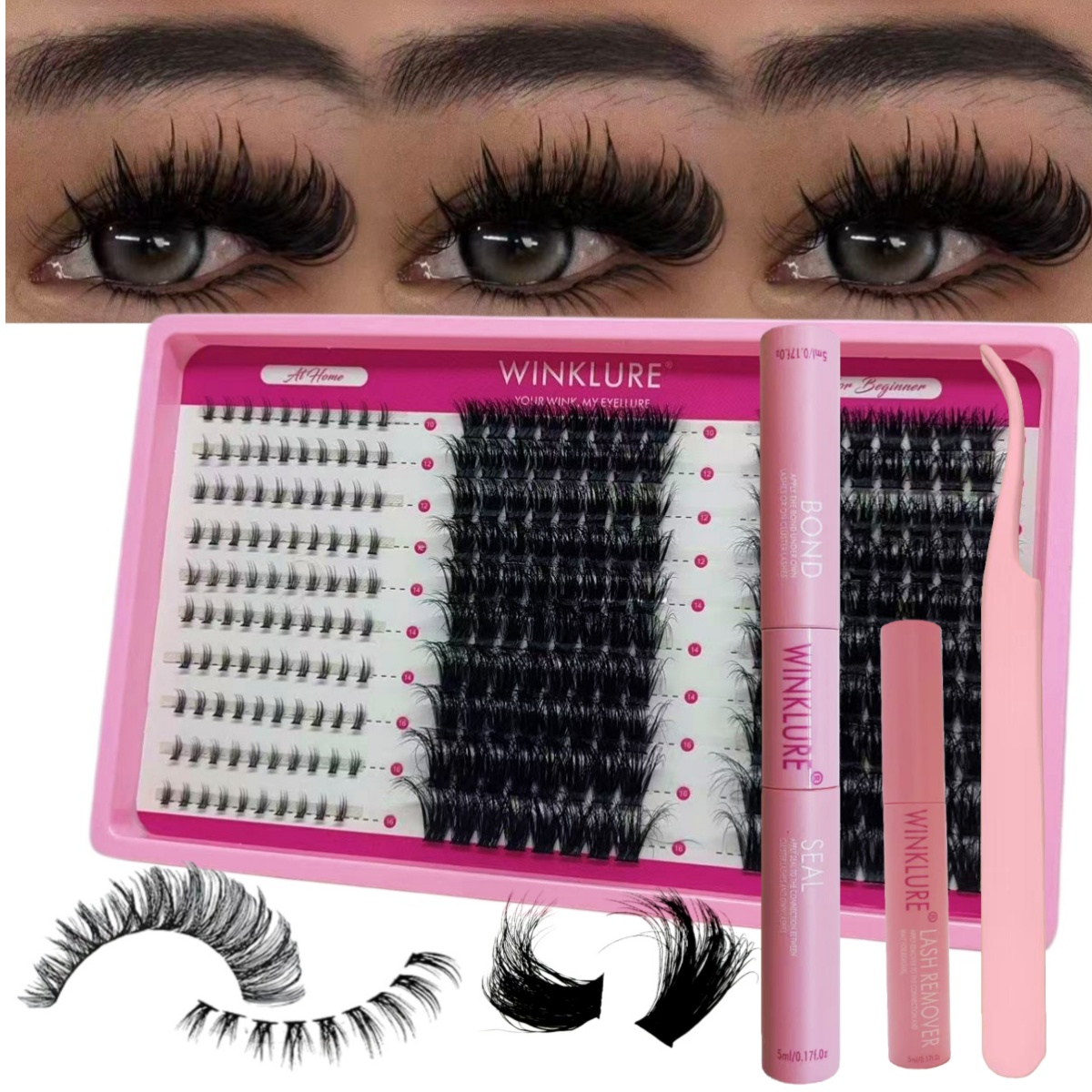 WINKLURE Fluffy Lash Clusters  - đánh giá và giá Eyelash Extension Volume Lashes