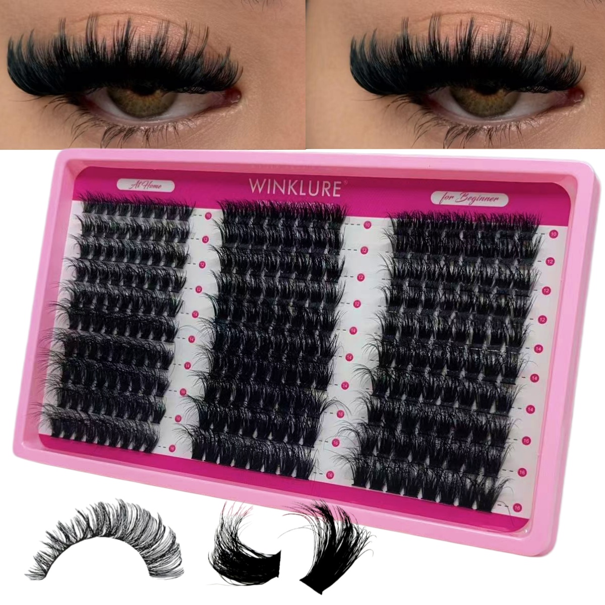 WINKLURE Fluffy Lash Clusters  - đánh giá và giá Eyelash Extension Volume Lashes
