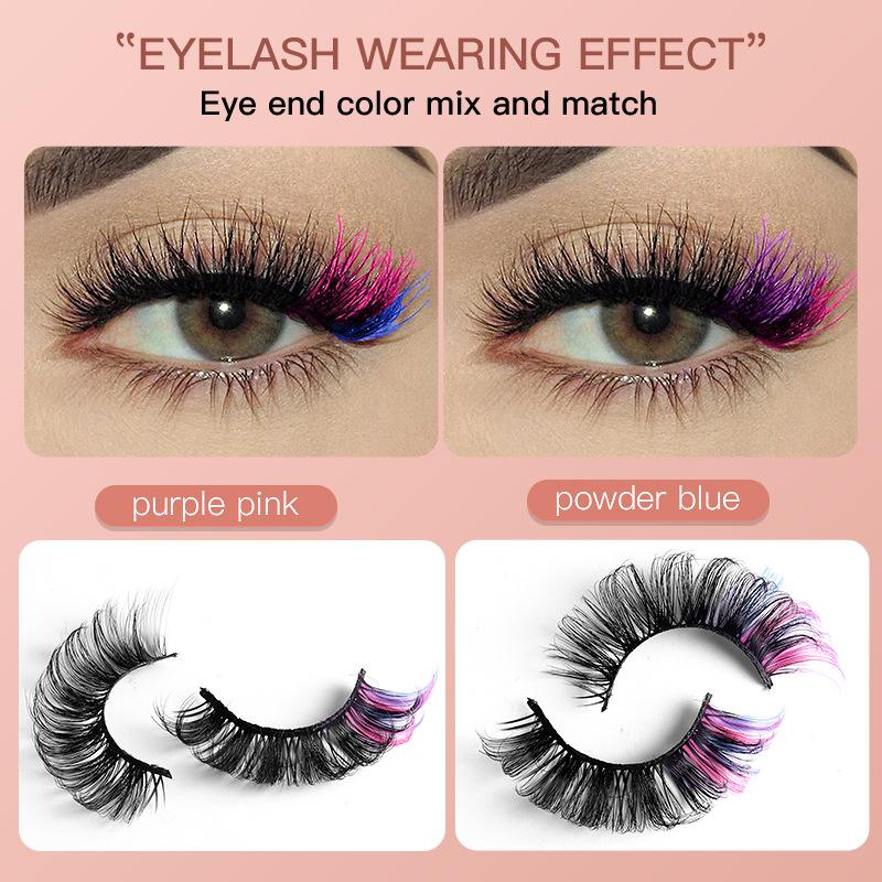 7 Pairs Colorful False Eyelash - đánh giá và giá Eyelash Extension Volume Lashes
